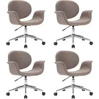 vidaXL Chaise de salle à manger pivotante 4 pcs. Tissu taupe