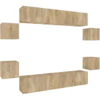 vidaXL Ensemble d'armoires TV 8 pièces en bois composite chêne Sonoma