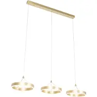 QAZQA Suspension en laiton rectangulaire avec LED à intensité variable 3 niveaux 3 lumières - Lyani