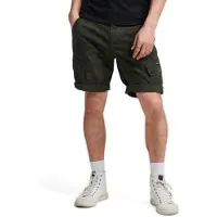 Superdry pour homme. M7110300A Short cargo en coton biologique Vert foncé (28), Casuel, Camouflage, Le coton biologique, Durable
