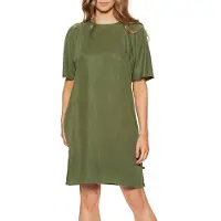 Superdry Tencel Short Sleeve Short Dress Vert S Femme