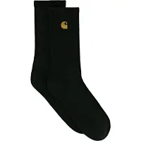Carhartt WIP - Chaussettes montantes - Chase Socks Black Gold en Coton - Noir