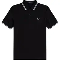 Fred perry pour homme. M3600 Polo Twin Tipped noir (L), Casuel, Coton, Manche courte
