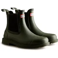 Hunter pour femme. WFS1018RMA Bottes Chelsea Commando vertes (38), Plat, Aucun, Casuel