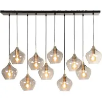 Light & Living Suspension - bronze - RAKEL - verre - grande lampe de table à manger - E27 - 2937727 -