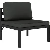 vidaXL Canapé modulaire partie centrale avec coussin aluminium anthracite