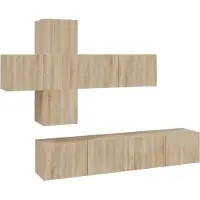 vidaXL Ensemble d'armoires TV de 7 pièces en bois de chêne Sonoma