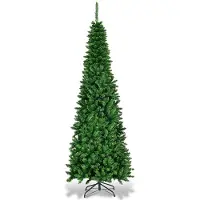 Coast Sapin de Noël en forme de crayon avec lumières LED blanc chaud et base en métal & - 200cm