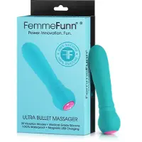 FemmeFunn - mini vibromasseur puissant - silicone turquoise