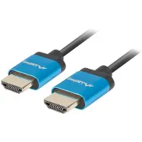 Lanberg Câble HDMI M/M v2.0 1.8m noir (1.80 m), Câble vidéo, Bleu, Noir