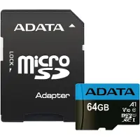 ADATA A-Data AUSDX64GUICL10A1-RA1 Carte SD MicroSD 64GB SDXC (UHS-I Class 10) m. A. détail