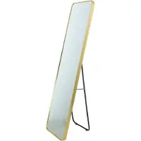 Fragix Miroir sur pied ou mural Alux - Or - Cadre métallique - 150 x 40