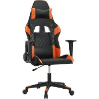 vidaXL Chaise de jeu avec fonction de massage noir et orange similicuir