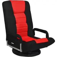 Costway Vloerstoel Draaibaar Relax Stoel Vloer - Rood
