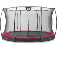 Exit Silhouette Trampoline ø366cm – avec Filet de sécurité – Enterré – Rond – pour Enfants – Rose