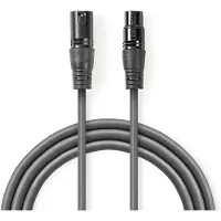 Nedis Cotg15012gy150 Dmx Adapter Cable Xlr 3-pin M-xlr 3-pin F Nickel Plated 15 M Argenté