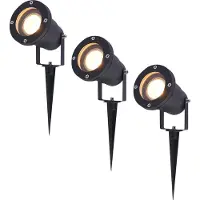 HOFTRONIC™ - Spot à piquet LED extérieur 4W 345lm 2700K IP65 Noir 3 pièces