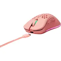 Deltaco GAM-120-P - rechts - Laser - RF Wireless + USB Type-C - 4800 DPI - Pink
