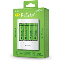 GP Batteries ReCyko U411, Batterie rechargeable, AA, nickel-métal hydrure (NiMH), 1,2 V, 4 pièce(s) (4 pcs, AA, 2000 mAh)