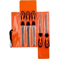 Bahco Ergo File Set 4 Coarse Cut Files 1 Interfine Chopped File 200 Mm 5 Units Orange