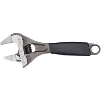 Bahco Ergo Extra-slim Jaw Large Opening Central Knurled With Rubber Handle 32 Mm 170 Mm Adjustable Wrench Argenté