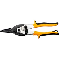 Bahco MA421 - Cisailles à tôle coupe droite avec levier démultiplicateur offrant davantage de puissance et poignées jaunes pour tôle jusqu'à 1,5 mm