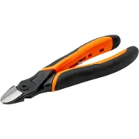 Bahco Plastic Ergo Diagonal Cutting Pliers With Bi-component Automatic Opening Handle And Phosphate Finish 160 Mm Orange