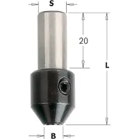 Cmt 364.025.00 Bohreradapter mit Spannschraube 10mm, D 2,5mm Schaft 10x20