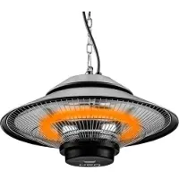 Neo Tools Radiateur infrarouge mural 1500W, IP44, élément chauffant lampe halogène, surface de chauffe 9 m², durée d'éclairage 5000 h, télécommande, pour l'intérieur et l'extérieur.