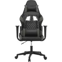 vidaXL Chaise de jeu avec fonction de massage Noir et gris Similicuir