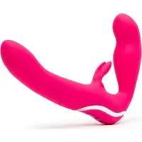 Happy Rabbit - gode ceinture sans harnais vibrant - silicone rose