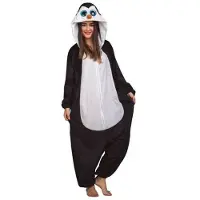 MOM Big Eyes Mono Pingüino With Hood Woman Costume Noir S Enfants