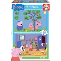 Educa Borras - Ukadanka Peppa Pig 2x48 elementów - Oficjalny Produkt Oryginalny