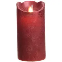 Lumineo Bougie LED scintillante Indoor rouge 7,5 x 15 cm (1x)