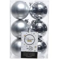 Décoris Lot 12 Boules De Noël Argentées ø6cm