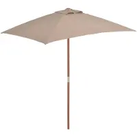 vidaXL Parasol avec mât en bois 150x200 cm Taupe