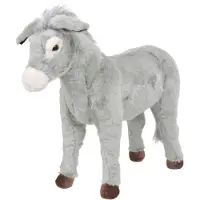 vidaXL Peluche âne debout Peluche grise XXL