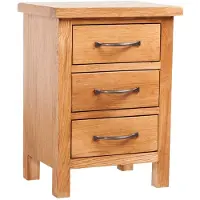 vidaXL Table de chevet avec 3 tiroirs 40x30x54 cm Bois de chêne massif