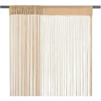vidaXL Rideau en fils 2 pcs 100 x 250 cm Beige