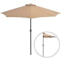 vidaXL Parasol de balcon avec mât en aluminium Taupe 270x144 cm semi-circulaire