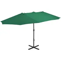 vidaXL Parasol avec mât en aluminium 460x270 cm Vert
