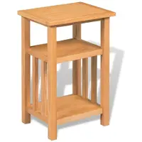 vidaXL Table d'appoint avec étagère à revues Chêne massif 27x35x55 cm