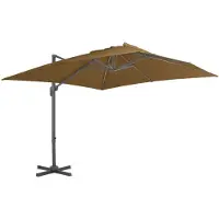 vidaXL Parapluie avec mât en aluminium 300x300 cm Taupe