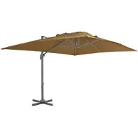 vidaXL Parapluie avec mât en aluminium Taupe 400 x 300 cm
