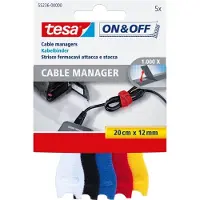 TESA ON&OFF Cable Manager bunt 5 St. 20cm 12mm