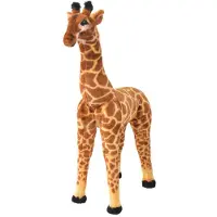 vidaXL Peluche Girafe Debout Peluche Marron et Jaune XXL