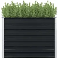 vidaXL Lit surélevé Anthracite 100 x 100 x 77 cm Acier galvanisé