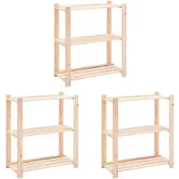 vidaXL Étagères de rangement à 3 niveaux 3 pcs 80x38x90 cm Pin 150 kg