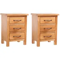vidaXL Tables de chevet 2 pcs 40x30x54 cm Bois de chêne massif