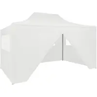 vidaXL Tente de réception professionnelle Pliable avec 4 parois latérales 280x410x315 cm Acier blanc